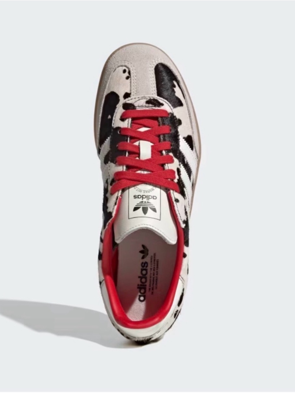 NWT Adidas Samba OG Women’s 8 cow print leather, red, gum bottom shoes